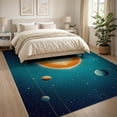 thumbnail image 3 of ODIKA 8'x10' Washable Area Rug Non-Slip Chair-Friendly Mat System Galaxy Celestial Bodies Orbital Path Astronomy Poster for Dining Room, Large Office, Lounge, 3 of 7