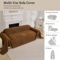 thumbnail image 6 of Jessy Home Sofa Cover Slipcover Couch Cover Protector Durable Multi-Function Furniture Cover for Pets Dogs Cats Home Decor Sofa Covers for Living Room 71"x 150"Dark Brown, 6 of 9