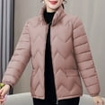 thumbnail image 3 of HTNBO Winter Coats for Women Packable Puffer Down Jackets Warm Stand Collar Long Sleeve Zip Outwear with Pocket, 3 of 4