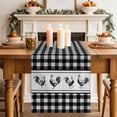 thumbnail image 2 of Table Runner - 36 Inch Long, Farmhouse Black Plaid Kitchen Dining Table Runner Dresser Scarves, Vintage Country Cock Checkered Farmhouse Decor for Coffee Tables Wedding Party Banquet, 2 of 8