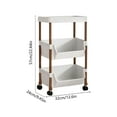 thumbnail image 3 of WEGFTDUOP 3-Tier Plastic Rolling Storage Cart 12.6"x9.4"x43.9" Multicolor Mobile Organizer Rack with Wheels Snap-Assembly for Living Room Bedroom Kitchen Bathroom Office Lightweight Yet Sturdy, 3 of 6