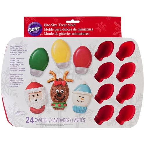 Wilton 24Cavity Mini Silicone Mold, Christmas Bulb 21051554