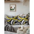 thumbnail image 3 of Waterproof Outdoor Throw Pillows with Inserts 16"x16", Yellow Geometric Soft Decorative Pillowcases for Couch Bedroom, Gray Black Retro Abstract Stripes Lines Pillow Covers for Sofa Living Room, 3 of 8