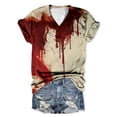 thumbnail image 2 of 2025 T-Shirt Décontracté à Manches Longues Compression Col en V Manches Courtes Blouse de Course Imprimée T-Shirt Manches Courtes Vestes de Travail, 2 of 4