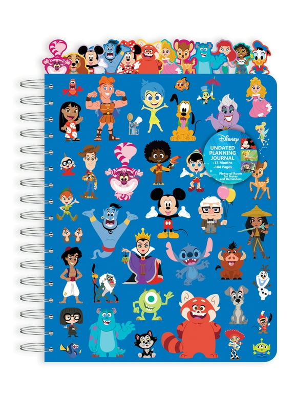 Disney 13-Month Undated Planner with Tabs, 184 Pages