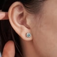 thumbnail image 3 of Pendientes de tuerca YODEWA Moissanite de plata 925 de 1 quilate, color DEF, 3 of 6