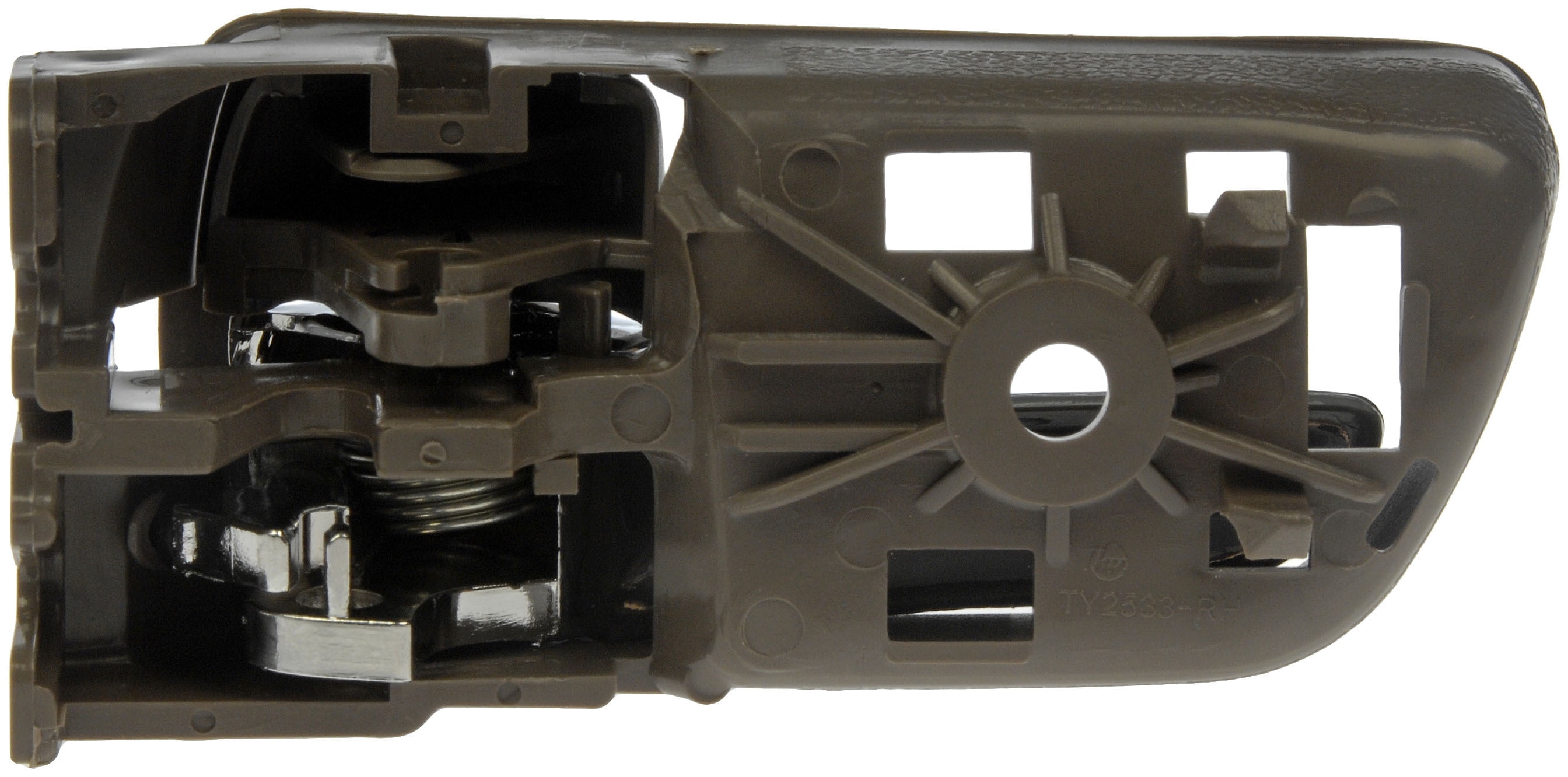 Dorman 81252 Front Passenger Side Interior Door Handle for Specific Toyota Models, Chrome Lever; Brown Housing