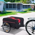 thumbnail image 2 of Aosom Bicycle Trailer Bike Cargo Trailer Garden Utility Cart Tool Carrier  with Removable Cover, Red, 2 of 10