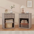thumbnail image 2 of HOMCOM Modern Nightstand Set of 2, Bedside Table for Bedroom, Grey, 2 of 10