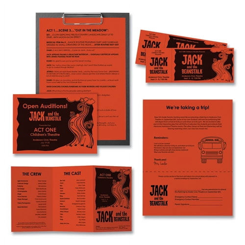 Astrobrights Color Paper, 24 lb, 8.5'' x 11'', Orbit Orange, 500 Sheets/Ream | Bundle of 5
