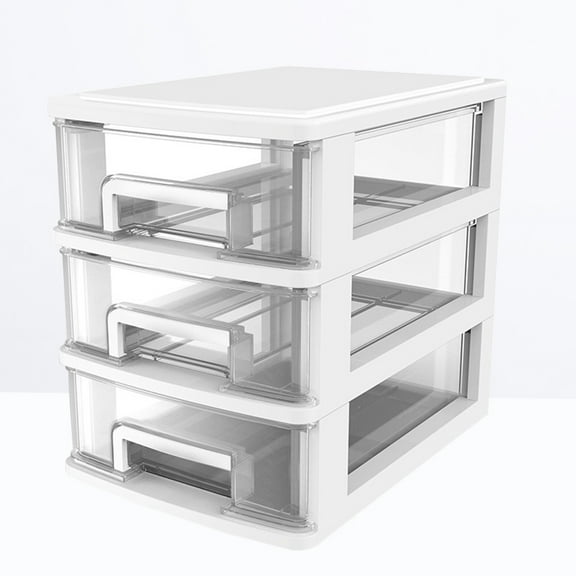 Phenofice White PP Stackable Clear Bin 1Set 11.8x9.4x6.7in For General Users