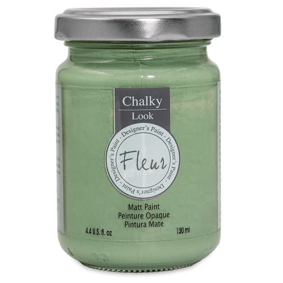 Fleur Chalky Look Paint - Welcome Green, 4.4 oz jar