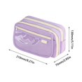 thumbnail image 4 of Clearance Back to School Pencil Case - Panda Pattern 3-Compartment Pencil Pouch, Cute Pencil Box for Kids, School Supplies for Boys and Girls, Great for Colored Pencils and Erasers,Purple, 4 of 4