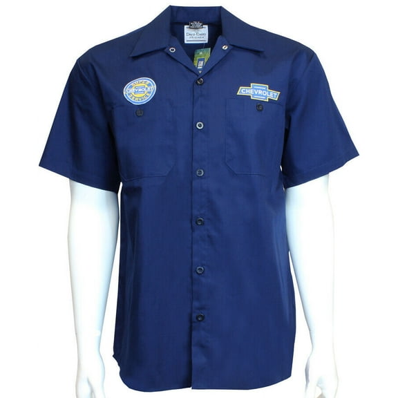 Chevrolet Super Service Mechanic Button Down Crew Pit Shirt Official Licensed (L)