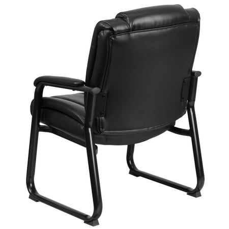 Flash Furniture - Hercules  Contemporary Leather/Faux Leather Big & Tall Side Chair - Upholstered - Black