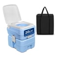 thumbnail image 1 of Inodoro Portátil de 20 Litros SereneLife, Toilette para Camping a Prueba de Fugas con Tanque de Desechos Desmontable, 120+ Descargas, Pulverizador, Bolsa de Transporte, Embudo Plástico, 1 of 7
