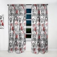thumbnail image 2 of Designart 'Eiffel Tower Paris Red Hearts II' Mid-Century Modern Curtain Panel, 2 of 5
