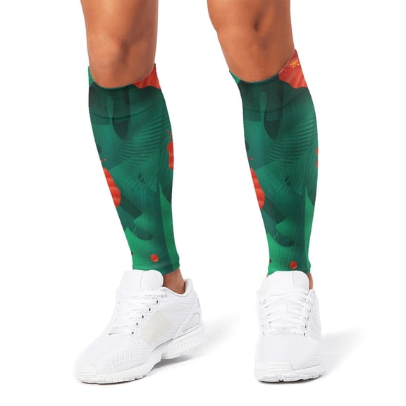 3D Printed Calf Compression Sleeves, 360 Seamless Leg Sleeves for Running, Cycling & Sports, One Size, Tropical Jungle Print