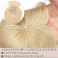 thumbnail image 3 of MY-LADY Hair Toppers for Women Real Human Hair with Bangs 3 Clip In Remy Topper Hairpiece for Thin Hair Natural Looking Hair Extensions 10inch #60 Platinum Blonde, 3 of 8
