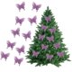 thumbnail image 1 of Paquete de 10 adornos de mariposas brillantes para árbol de Navidad, guirnaldas, decoraciones de boda, coronas, cajas de regalo y decoraciones para fiestas., 1 of 6