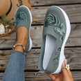 thumbnail image 6 of IEMIEMIEM Orthopedic Casual Shoes for Women Arch Support Non Slip Bow & Floral Slip on Running Shoes Lightweight Knitted Mesh Stretch Volleyball Shoes Comfortable 2026 Orthopedic Shoes Green 6.5 Wide, 6 of 7