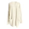 thumbnail image 3 of DuoJiaJ Autumn Winter Women's Loose Long Knit Cardigan With Pockets Cozy Sweater Outerwear For Women Womens Blouses Long Sleeve Beige L, 3 of 3