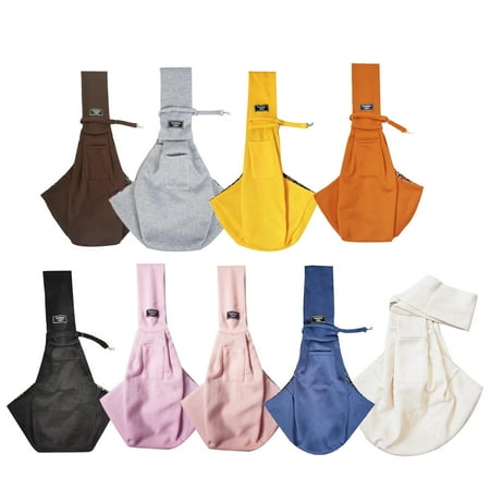 Aruwei Adjustable Dog Sling Carrier - with Pocket  Safety Hook  Hands-Free  Breathable Crossbody Shoulder Bag