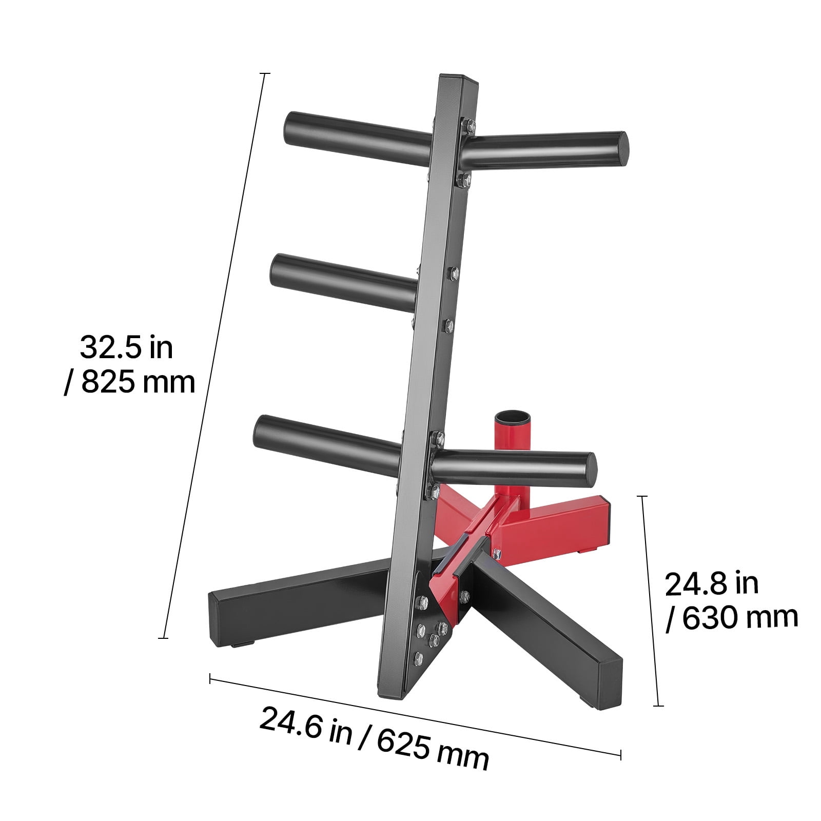 KFFKFF Weight Plate Holder, Compatible with 2-Inch Weight Discs, Standard Weight Disc Holder, Supports up to 500 lbs, Weight Equipment Storage, Domestic Gym Barbell Storage Stand, Black & Red