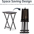 thumbnail image 3 of Foldable TV Tray Table with Storage Rack, 14.6 x 19 x 26 Inches, Natural Finish, Set of 4, 3 of 8
