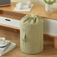 thumbnail image 2 of SLYNSHome Non Woven Fabric Drawstring Storage Bag Round Bottom Cylindrical Durable Space Saving Eco Friendly Organizer - Green, 2 of 7
