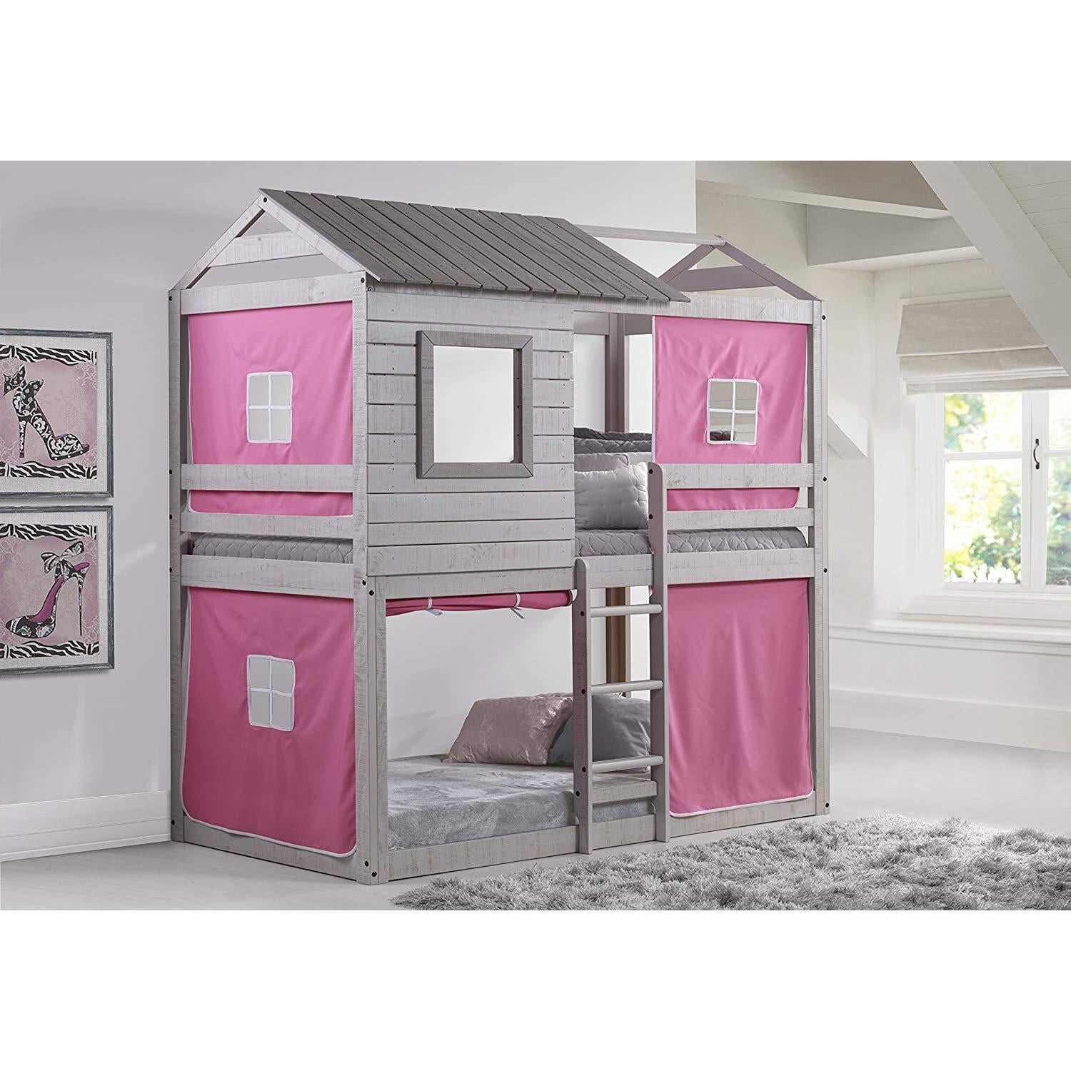 Camouflage Tent Loft Bed With Ladder, Camo Bunk Bed