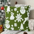 thumbnail image 5 of SANMADROLA Christmas Throw Pillow Covers, 18x18 Throw Pillows Soft Plush Cushion Covers, Set of 2 Xmas Tree Pillowcases Holiday Festivals Winter Home Decor Sofa Couch Bed Porch, Green, 5 of 9