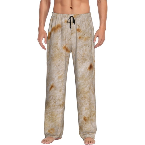 Balery Tortilla Pantalones de pijama para hombre, pijama ultraligero, pantalón de descanso-Large