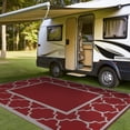 thumbnail image 6 of DEORAB Outdoor Rugs Waterproof Plastic Straw Mat 8'x10' Reversible for RV Patio Deck Beach Red & Grey, 6 of 7