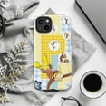 thumbnail image 5 of Curious Monkey Yellow Blue Patchwork Phone Case for iPhone 11 12 13 14 15 16 Pro Max, Cute Cartoon Diving & Pancake Design, Colorful Protective Cover, 5 of 6