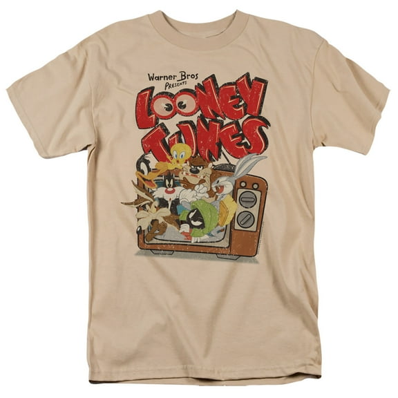 Looney Tunes Saturday MorningS/S S Adult 18/1 T-Shirt Sand