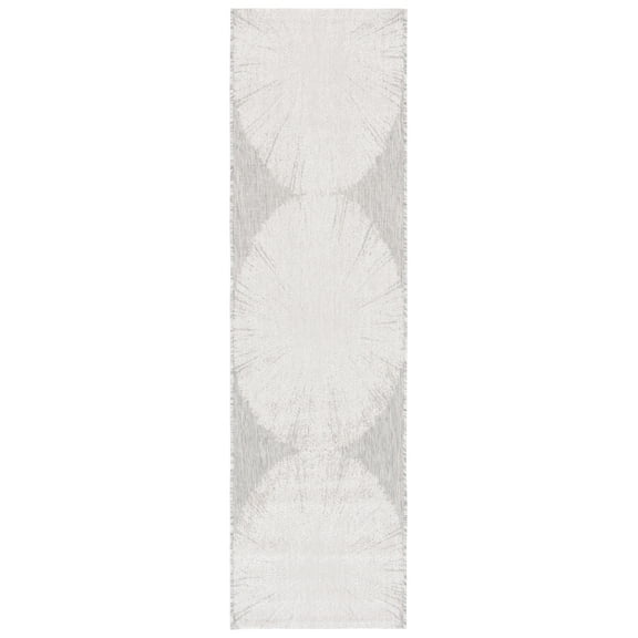 SAFAVIEH Courtyard Jaymz Radiant Indoor/Outdoor Runner Rug, Beige/Grey, 2'3" x 8'