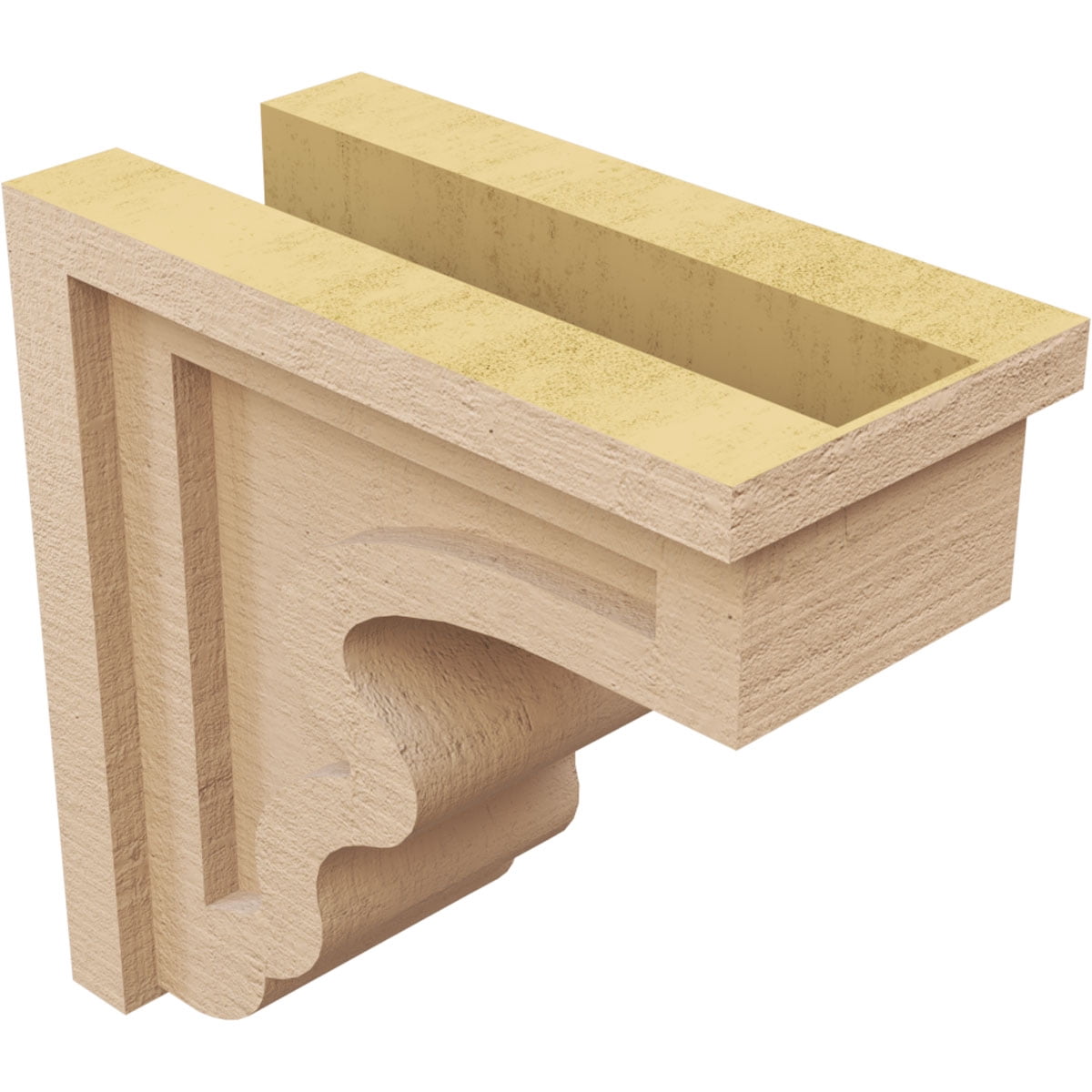 5"W x 10"D x 10"H Classic Highland Rough Cedar Woodgrain TimberThane Corbel, Primed Tan