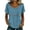 Blue, variant on Short Sleeve Length Tops for Women Lace Patch Casual Dressy Blouses Vintage Trendy Shirts Round Neck Loose Fit Tunic Khaki L