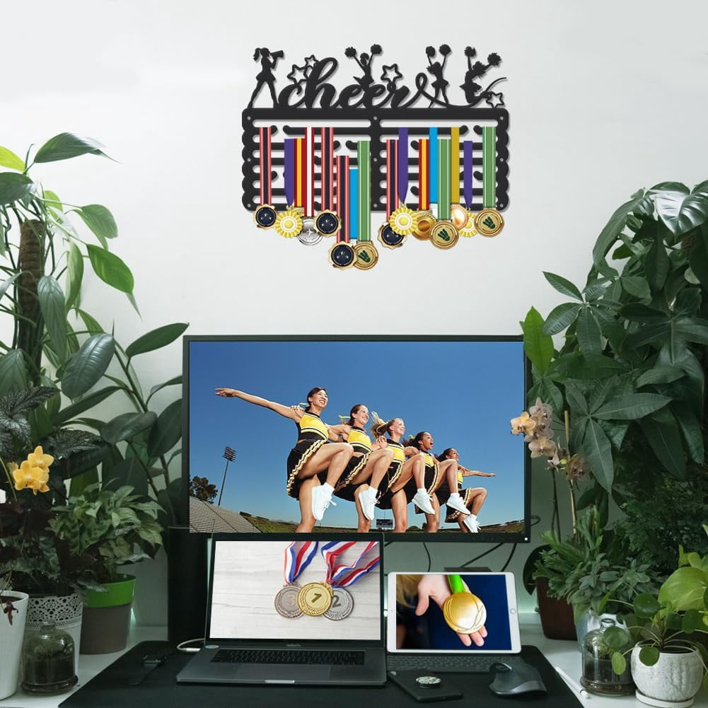 Medal Hanger Display Sports Medal Holder Award Metal Medal Organizer Ribbon Rack Wall Mounted Race Non-Slip Hooks for Athletes Gifts for Athletes and Kids Colorful DIY