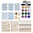 thumbnail image 2 of Coofit Hair Clip Mold Set DIY Barrette Mold with Clip Sticker Foil Flake & Flower Chip, 2 of 10