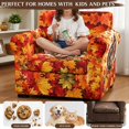 thumbnail image 5 of Psesaysky 2 Piece Stretch Stylish Furniture Chair Covers for Living Room Armchair Slipcovers with Elastic Bottom for Pets, Turkey Maple Leaves Spandex Sofa Cover, 5 of 8