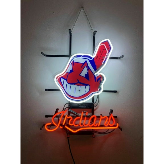 Queen Sense 20"x16" For Clevelands Sports Team Indians Neon Sign Man Cave Handmade Neon Light 120CILV2B