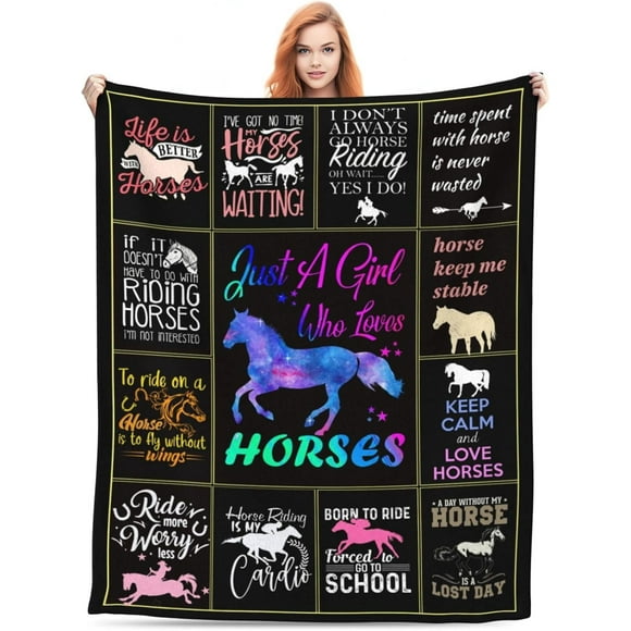 XZYG Horse Gifts for Girls Horse Gifts for Women Horse Blanket for Girls Women Soft Flannel Horse Blankets Horse Lovers Christmas Birthday Gifts Throw Blanket(60*80inch)