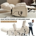 thumbnail image 4 of Newboti Furniture Beige Heat Massage Dual Motor Infinite Position Up to 350 LBS Large Electric Power Lift Recliners with Hidden Cup Holders, Power-Remote, Medium-firm and Heavy Duty 06944, 4 of 16