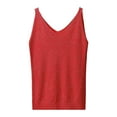 thumbnail image 1 of adviicd Débardeurs pour Femmes Lot Camisole Ajustable pour Femmes Sans Manches à Encolure Carrée à Bretelles Débardeurs Chandail de Base (Rouge, Taille Unique), 1 of 4