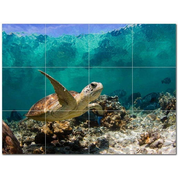 Turtle Picture Ceramic Tile Mural Kitchen Backsplash Bathroom Shower 406074-S43