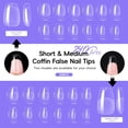 thumbnail image 2 of Kit de uñas de gel PEACECOLOR Coffin con 240 puntas de uñas y luz UV, 2 of 9