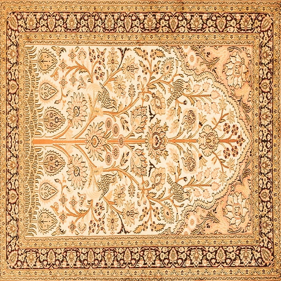 Ahgly Company Indoor Square Persian Orange Traditional Area Rugs, 4' Square