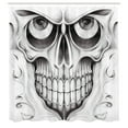 thumbnail image 3 of Ambesonne Celebration Shower Curtain, Skull Face Angry, 69"Wx70"L, Pale Grey White, 3 of 5